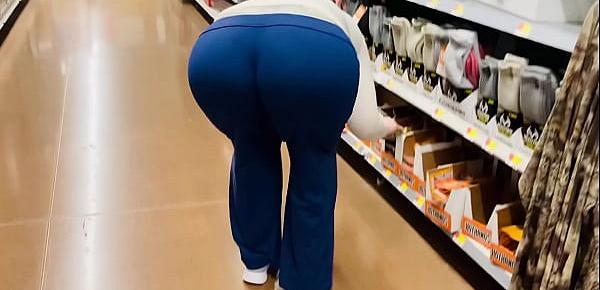 Mom Fat Booty Wedgie at Store
